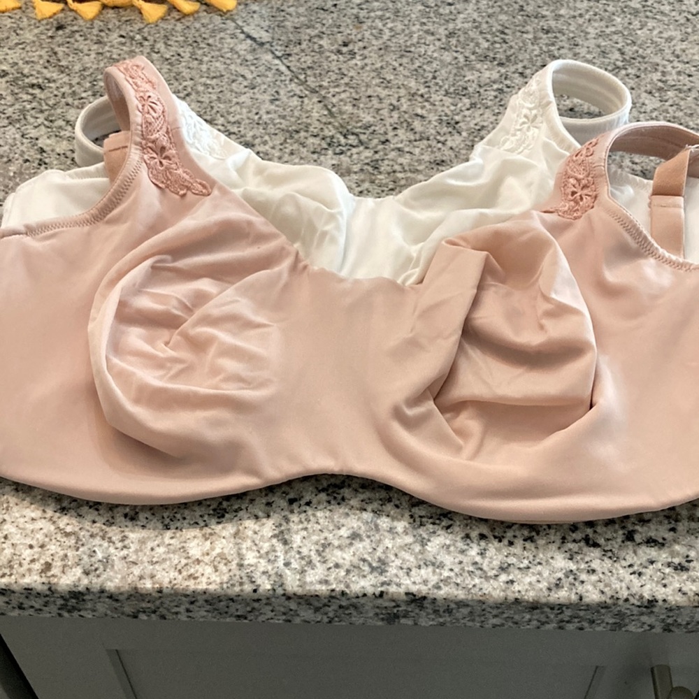 one tan and one off white 42ddd Cacique underwire bras